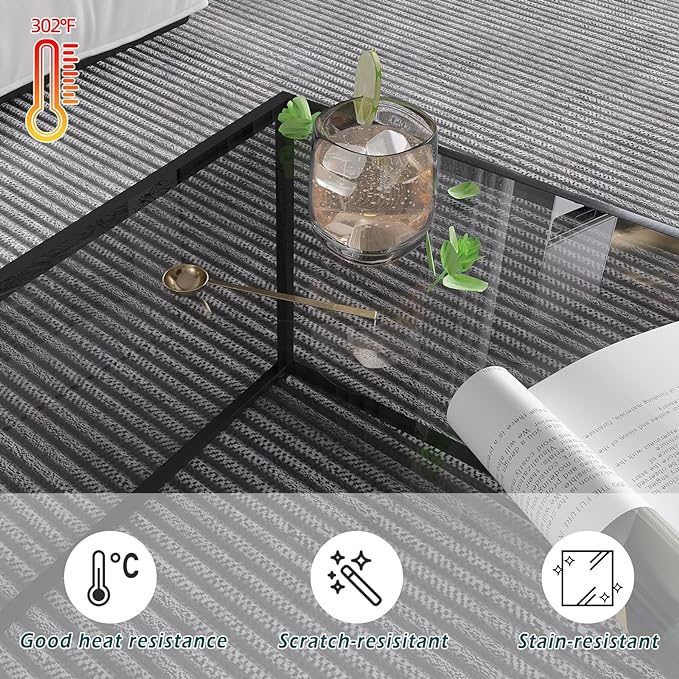 Glass Coffee Tables for Living Room Square Modern Center Table for Small Space - Image 3