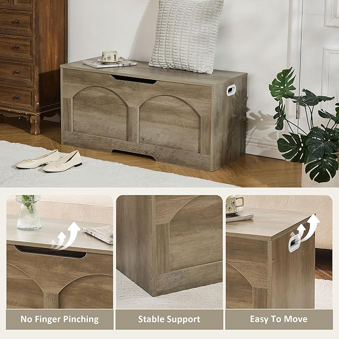 Storage Bench, 39.4" Storage Trunk, Storage Chest - Image 7
