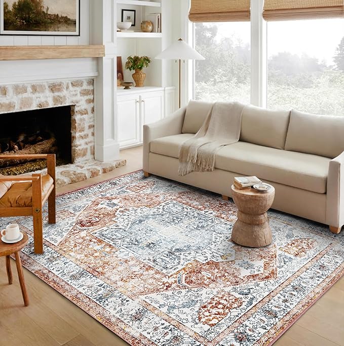 5x7 Washable Area Rug Vintage Traditional Floor Cover Foldable Thin Rug Retro - Image 2