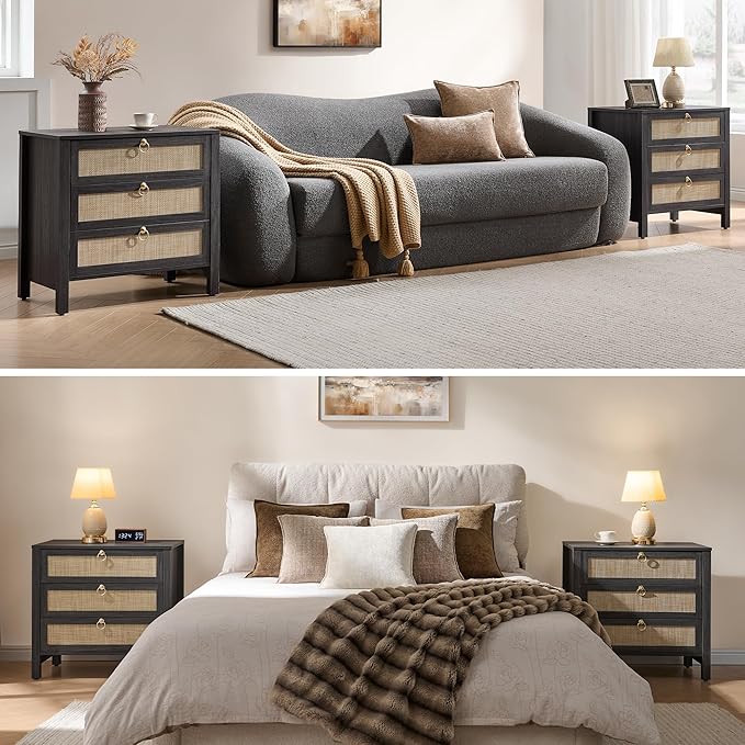 SICOTAS Nightstand Set 2 with Drawers - Image 6