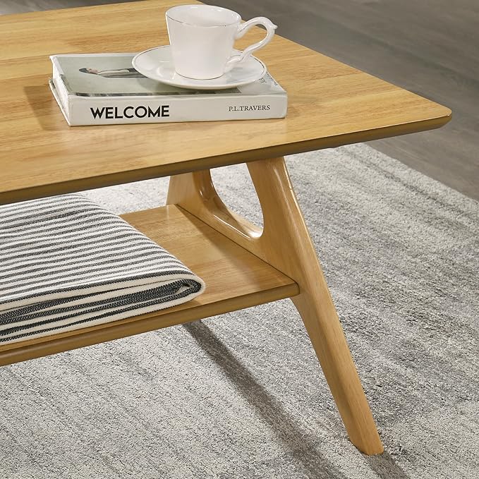 Roundhill Furniture Arona 3-Piece Coffee Table Set, Coffee Table and Two End - Image 7