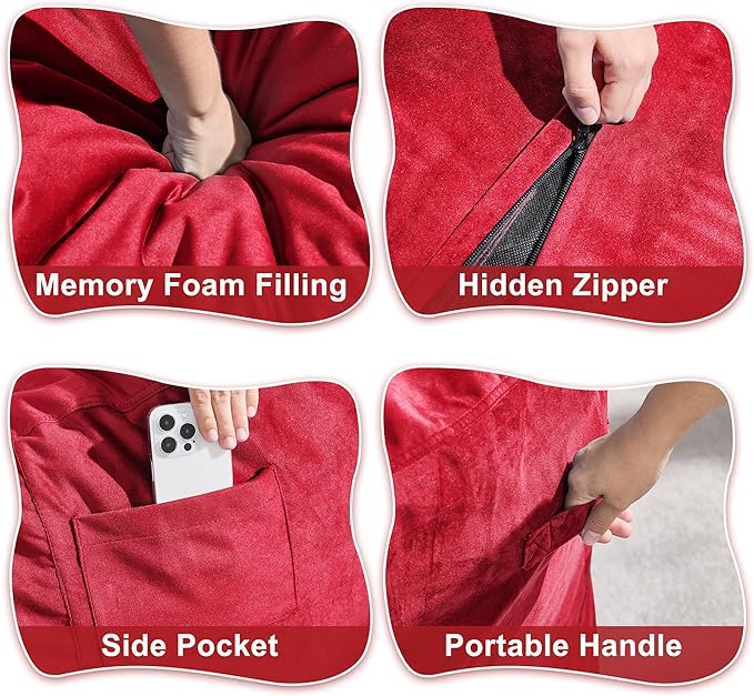 Hobestluk 5FT Bean Bag Chair Giant Bean Bag Chairs - Image 6