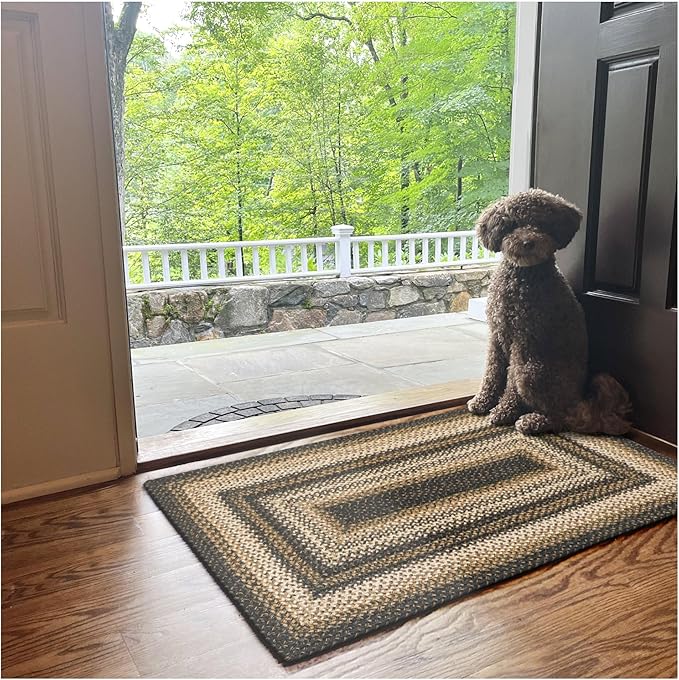 Kilimanjaro Black and Tan Small Braided Rugs, 2x3' Rectangle - Image 10