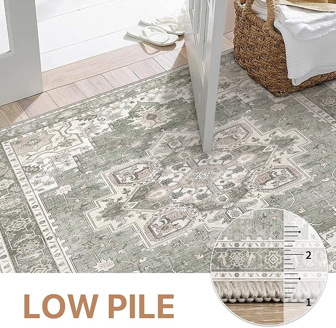 GENIMO 8x10 Area Rugs for Living Room, Machine Washable Non Slip Vintage Rugs - Image 5