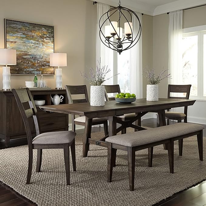LIBERTY FURNITURE INDUSTRIES, INC. Double Bridge 6 Piece Trestle Table Set by LibertyFurniture