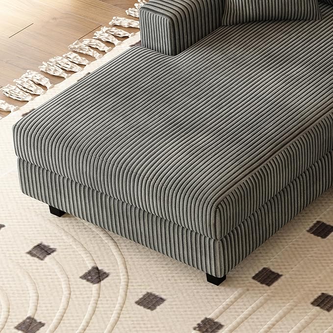 Eafurn Convertible L Shaped Modular Sectional Sofa Couch, 5 Seater Corduroy - Image 8