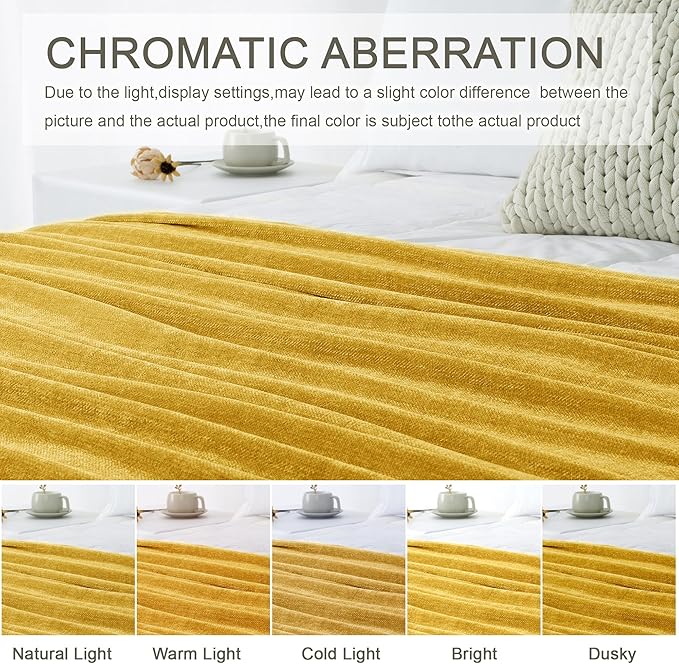 Chenille Throw Blanket for Couch 60"X 80" Twin, Soft Cozy Throws - Image 6