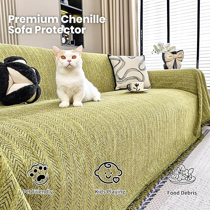 Nobildonna Sofa Chair Cover Waterproof Soft Thicken Chenille Cushion Couch Cover - Image 2