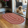 Homespice 27x45” Red Oval Braided Rug. Apple Pie Red Jute Oval Rug. Uses- by Homespice