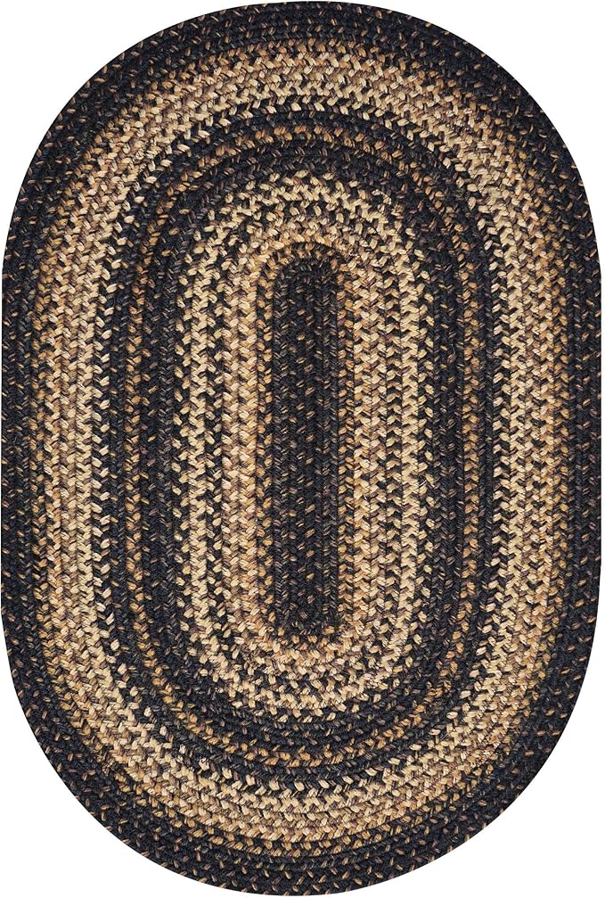 Kilimanjaro Black and Tan Jute Braided Oval Rug, 20x30 - Image 9