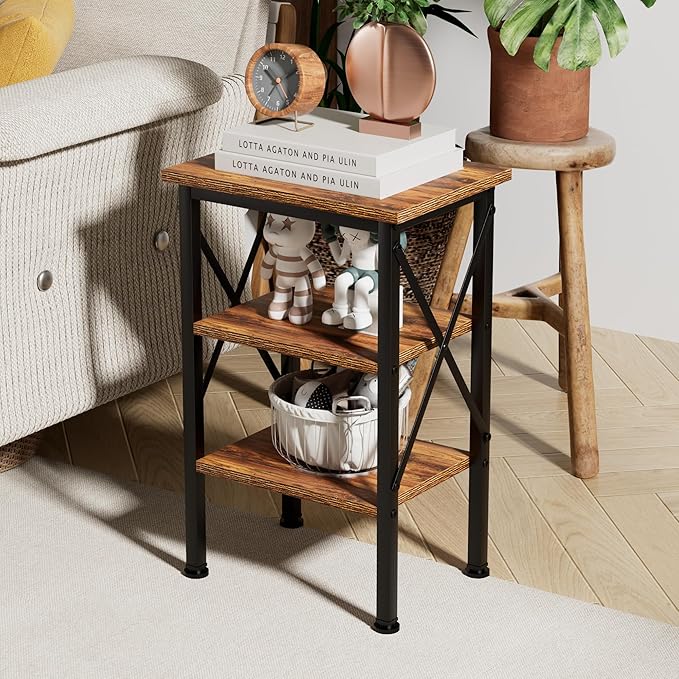 VECELO Modern Nightstands X-Design Side End Table Night Stand - Image 7