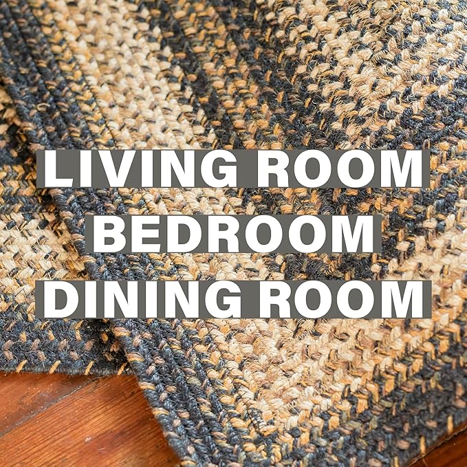 Homespice Kilimanjaro Black Jute Braided Oval Rug - Image 7