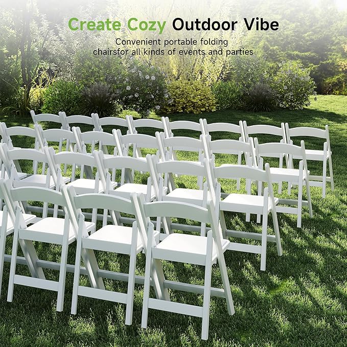 Real Relax White Resin Folding Chairs - Image 8