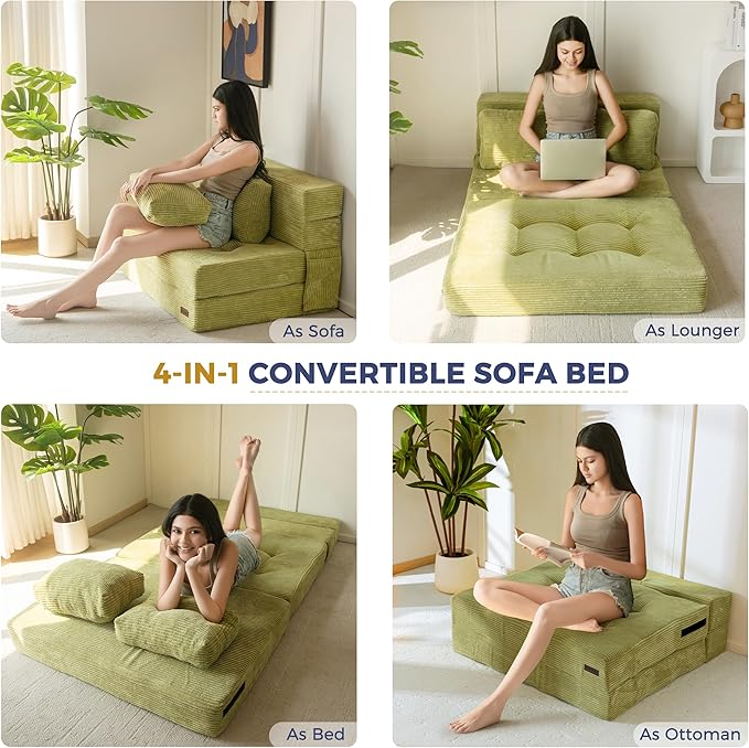 MAXYOYO Convertible Sofa Bed, Fold Out Sleeper Sofa - Image 3