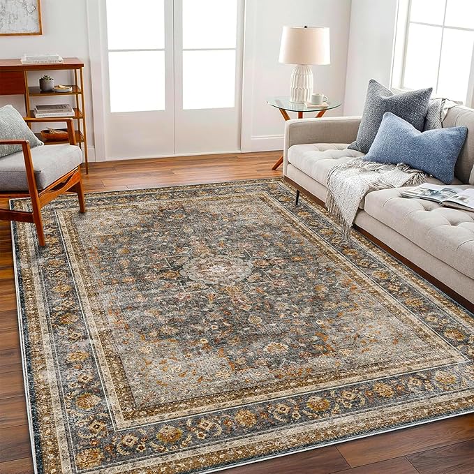 Area Rug 6'x9' Washable Vintage Traditional Floor Cover Thin Retro Kitchen by CHAMPLANT