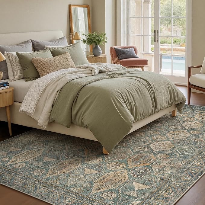 GENIMO 5x7 Area Rugs for Living Room, Machine Washable Non Slip Vintage Rugs - Image 4