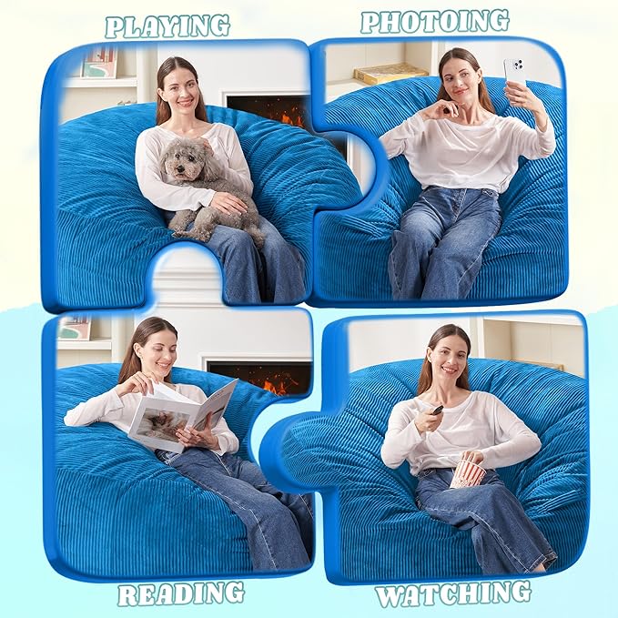 HABUTWAY 5FT Bean Bag Chair, Giant Bean Bag Chairs - Image 4