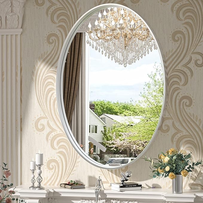TokeShimi Oval Mirrors for Wall Decor 24x36 Inch by RefinedBathroomAccessories