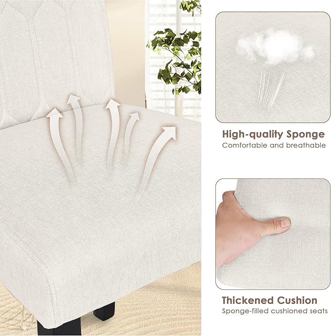VECELO Upholstered Dining Chairs Set of 4, Modern Accent Parsons - Image 5