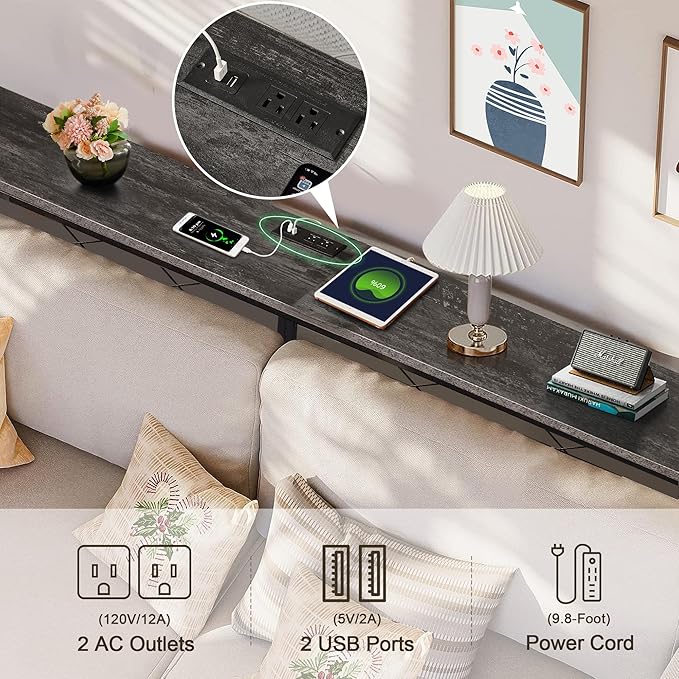 VECELO 55In Extra Long Narrow Sofa/Console Table - Image 4