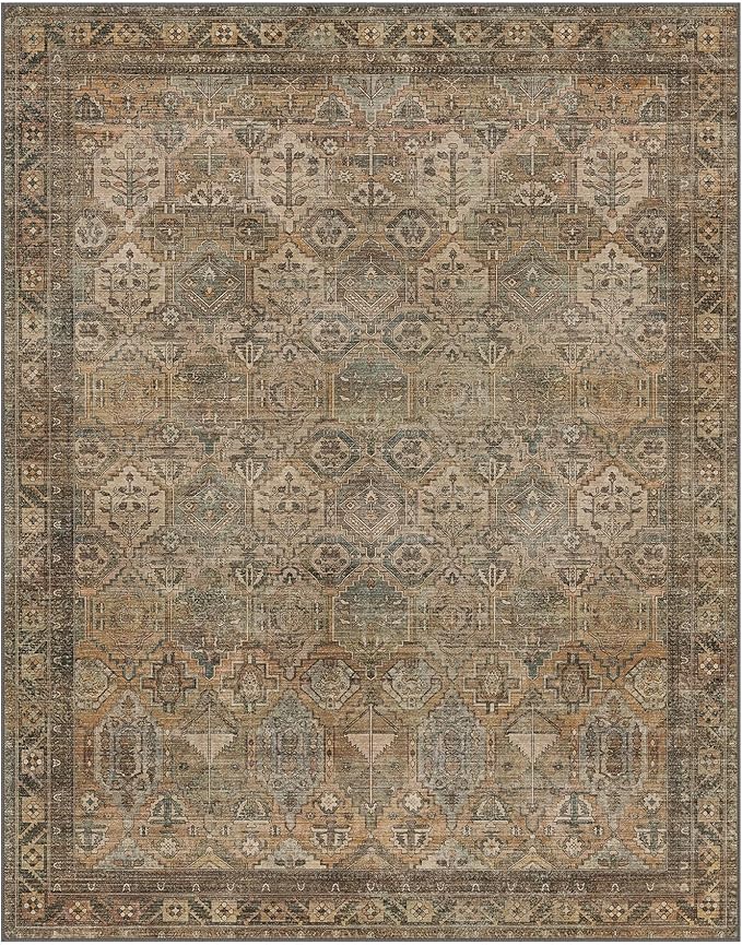 GENIMO 9x12 Area Rugs for Living Room, Machine Washable Non Slip Vintage Rugs - Image 8