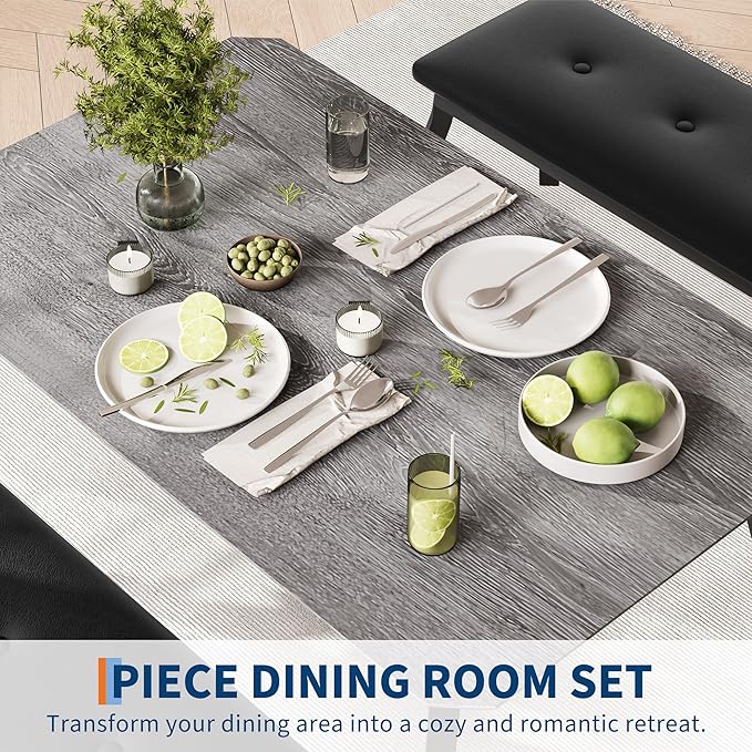 3 Piece Farmhouse Dining Table Set - Image 4