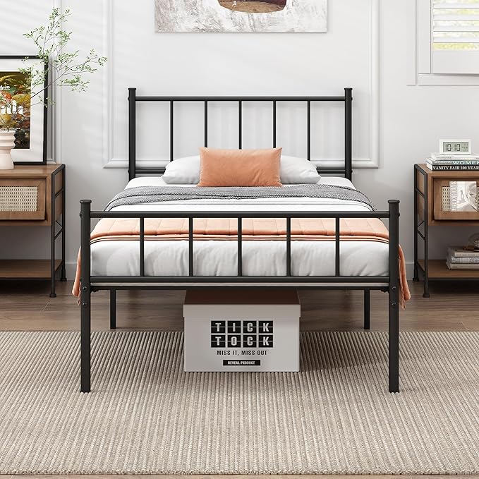 Twin XL Bed Frame-Classic Metal Platform Bed Frame, Mattress Foundation by DIIYIV