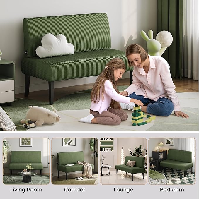 Yaheetech Small Mini Sofa Couch Armless Loveseat Futon - Image 7