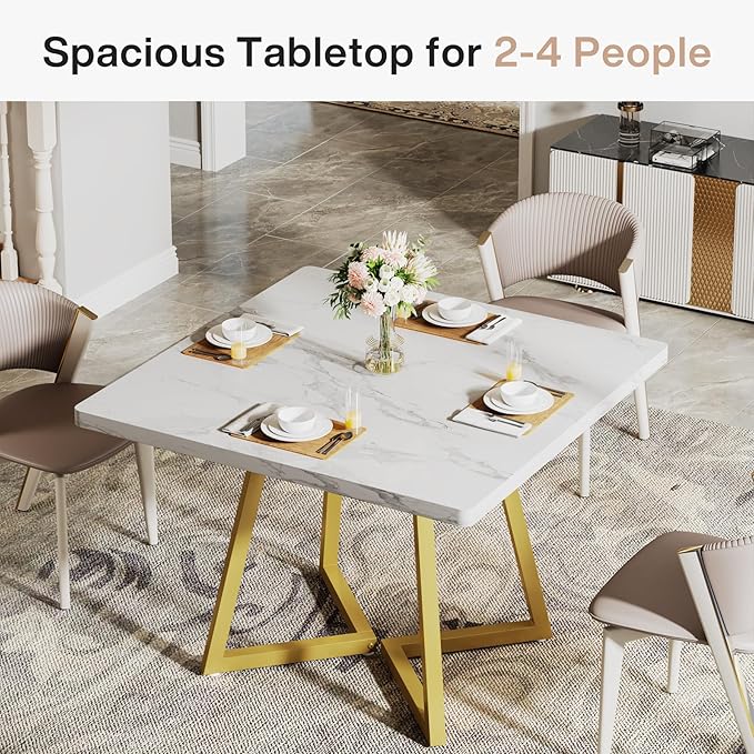 Tribesigns Square Dining Table for 6, 31.5" Modern Dinner Table - Image 6