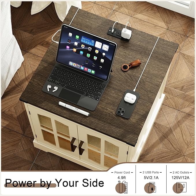 ChooChoo Farmhouse End Table, Nightstand - Image 3