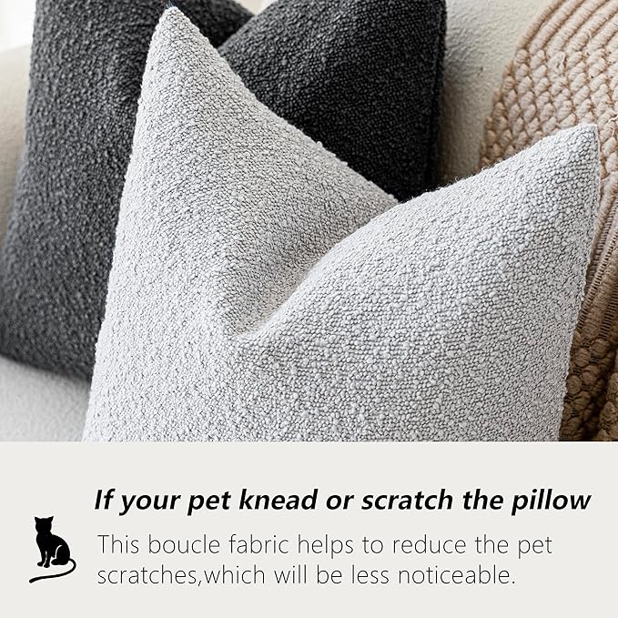 Foindtower Pack of 2, Decorative Textured Boucle Throw Pillow Covers Accent - Image 4