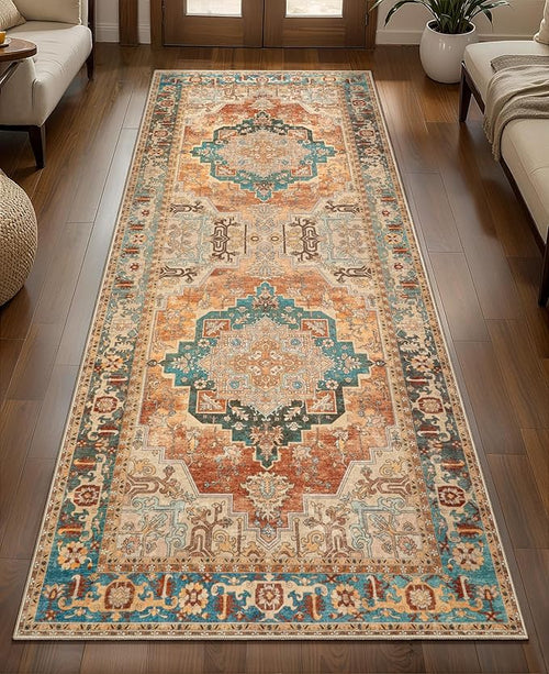 2x6 Washable Runner Rug for Hallways, Non Slip Vintage Rug, Soft Low Pile Long by Tangsoo