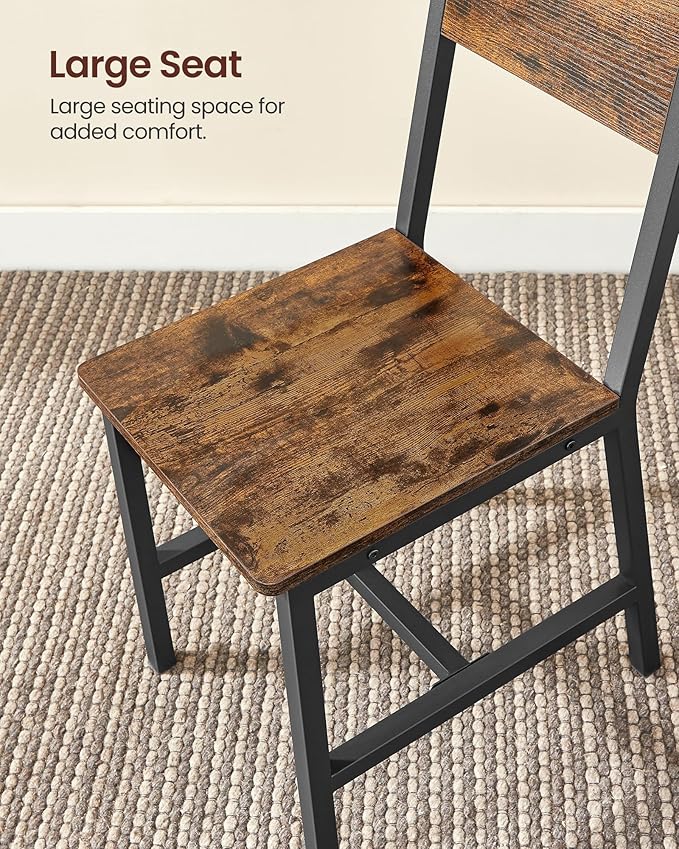 VASAGLE Dining Chair Set of 2, Rustic Wood Chairs - Image 7