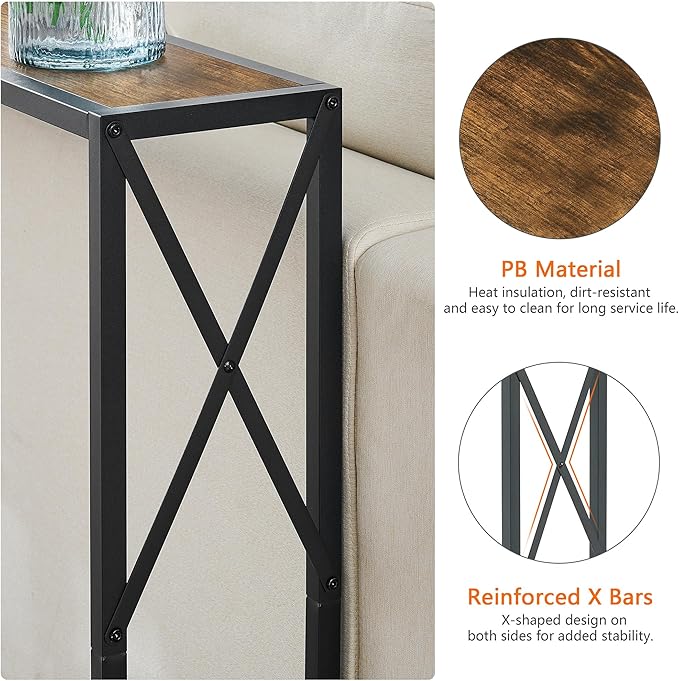 41.7" Console Table Behind Couch, Industrial Narrow Sofa Table - Image 6