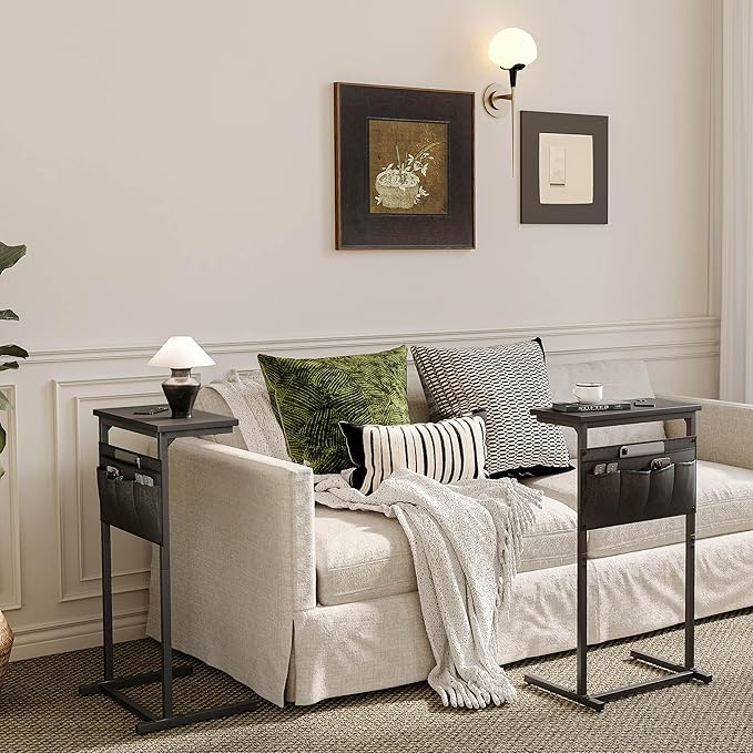 C Shaped End Table Set of 2, Side Table - Image 7