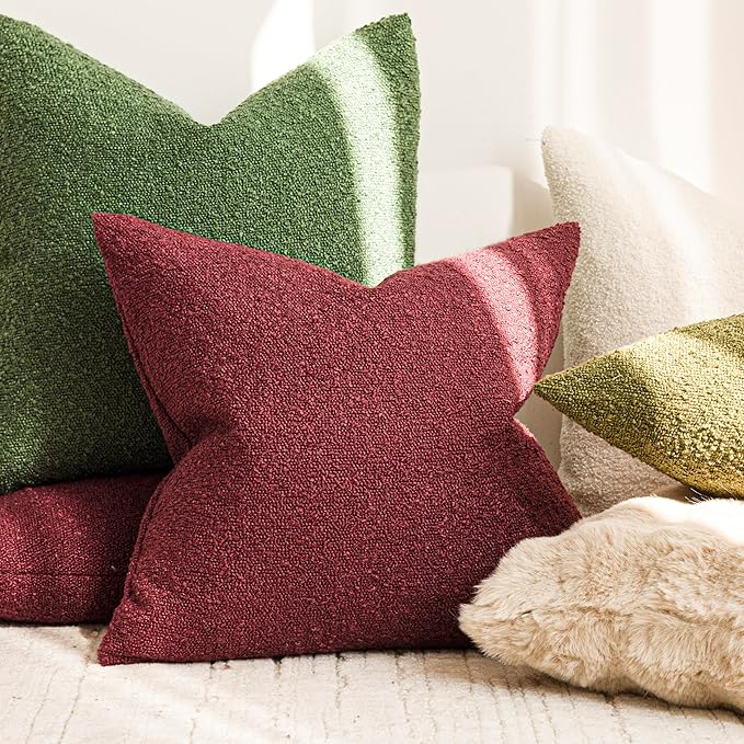Foindtower Set of 2, Decorative Textured Boucle Throw Pillow Covers Accent - Image 6