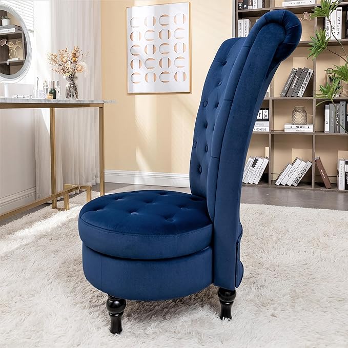 Container Furniture Direct Royal High-Back Velvet Accent Chair - Image 16
