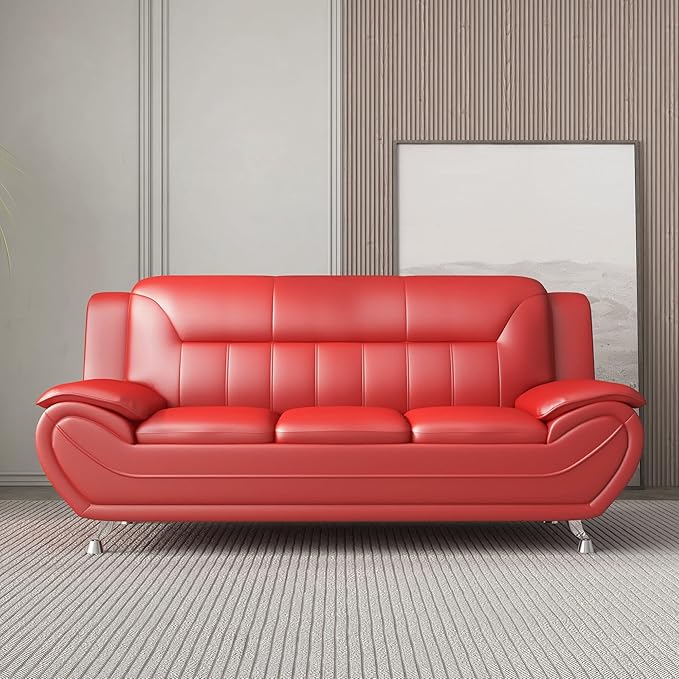Container Furniture Direct Michael Modern Faux Leather Upholstered Stainless by ContainerDirect