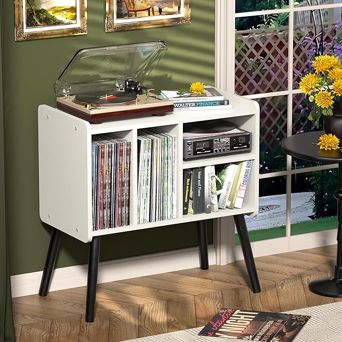Record Player Table, Mid-Century Record Player Stand - Image 3