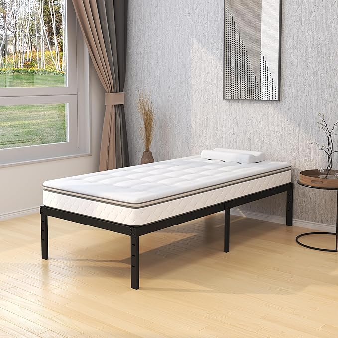 18 Inch Twin Bed Frames No Box Spring Need, Metal Platform Bed Frame Twin Size - Image 5