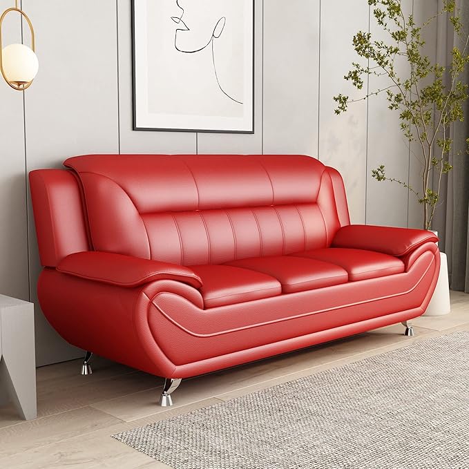 Container Furniture Direct Michael Modern Faux Leather Upholstered Stainless - Image 14
