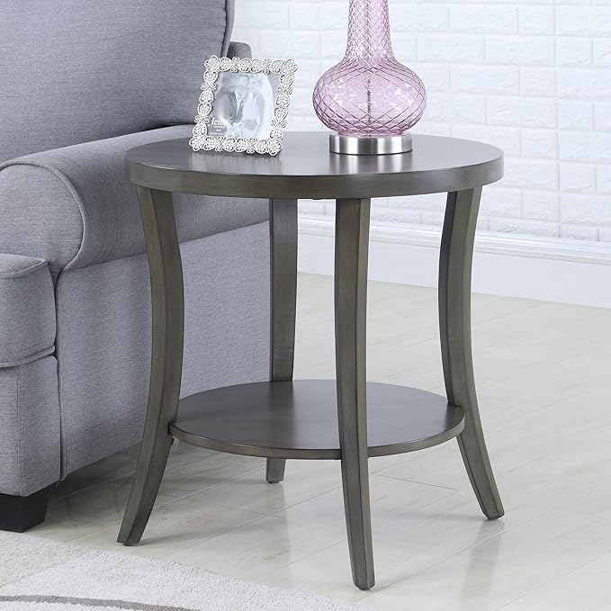 Roundhill Furniture Perth Contemporary Oval Shelf End Table by RoundhillFurniture