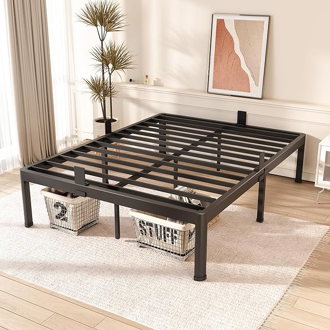 Full Size Bed Frame with Round Corner Edge Legs 18 inch Heavy Duty Support 3500 - Image 2
