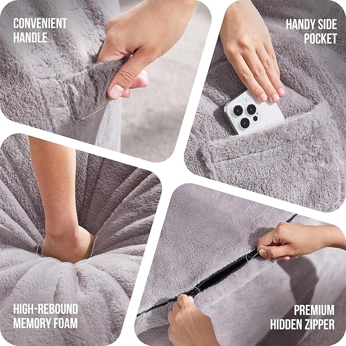 Hobestluk 5ft Bean Bag Chairs for Adults Large Beanbag Chair - Image 4