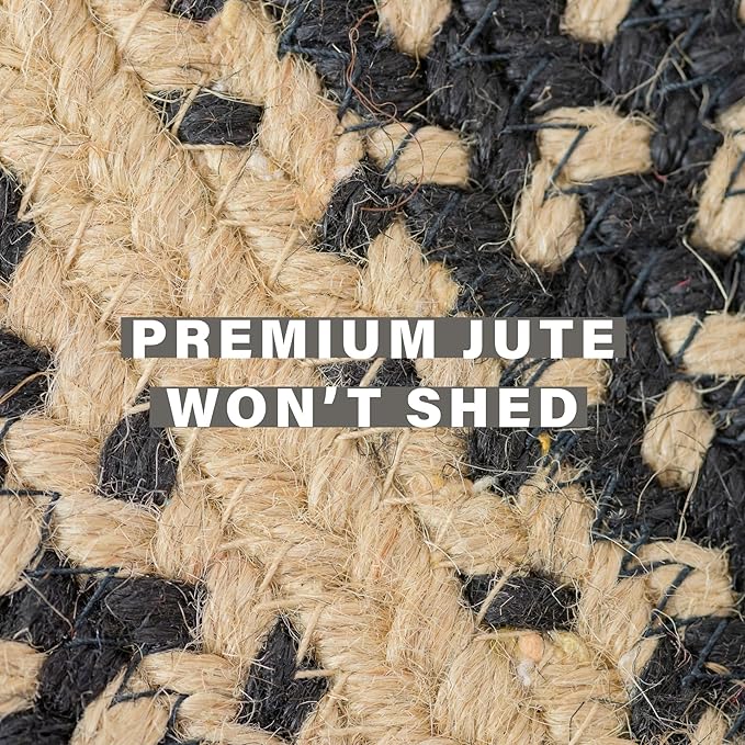 Manchester Black Braided Oval Rug, 4x6' - Image 4