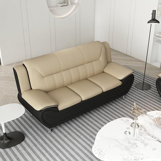 Container Furniture Direct Michael Modern Faux Leather Upholstered Stainless - Image 6