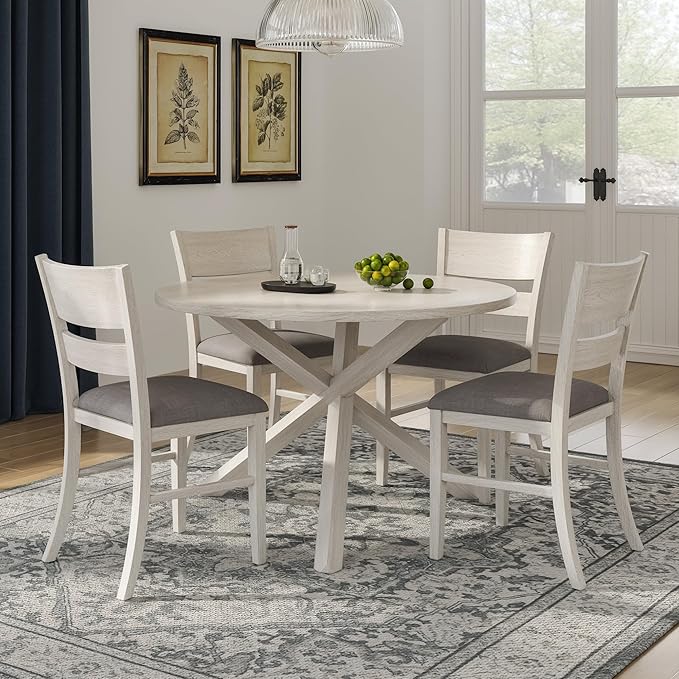 Peatuk Round Solid Wood Dining Table, Part of Dining Table Set, Mix and Match - Image 3
