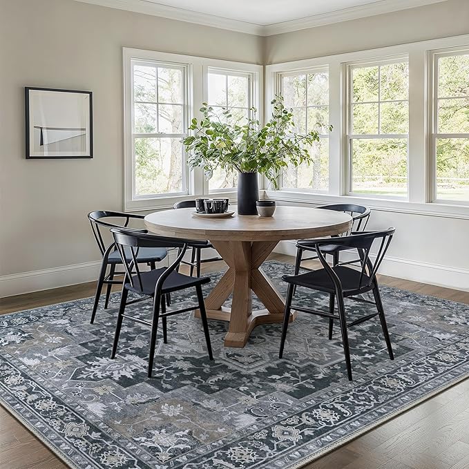GENIMO 6x9 Area Rugs for Living Room, Machine Washable Non Slip Vintage Rugs - Image 3