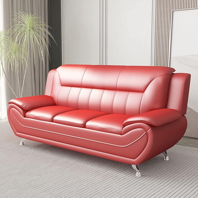 Container Furniture Direct Michael Modern Faux Leather Upholstered Stainless - Image 20