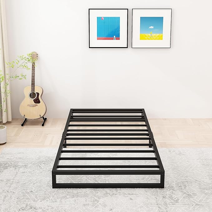 6 Inch Twin XL Bed Frames Heavy Duty Sturdy Metal Platform Bed Frame No Box by Lutown-TeenHome